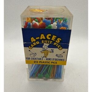 Vintage 1960s 4 Aces Card Suit Cocktail Picks Plastic Hors d'Oeuvres Picks